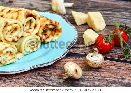 Foto stock: Tasty Salty Pancakes With Spinach