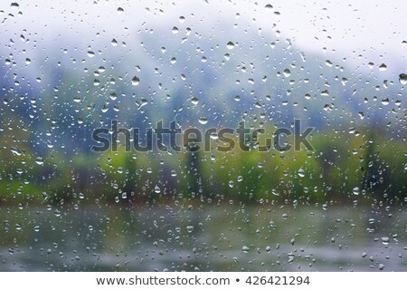 View Through The Window To The Landscape In Heavy Rain [[stock_photo]] © TasiPas