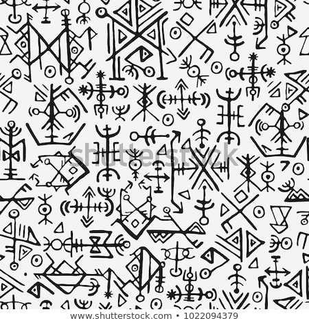 ストックフォト: Seamless Pattern Of Runes