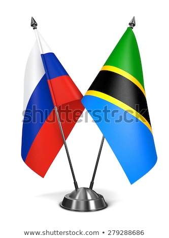 Foto stock: Russia And Tanzania - Miniature Flags