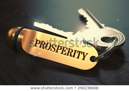 Foto stock: Money - Bunch Of Keys With Text On Golden Keychain