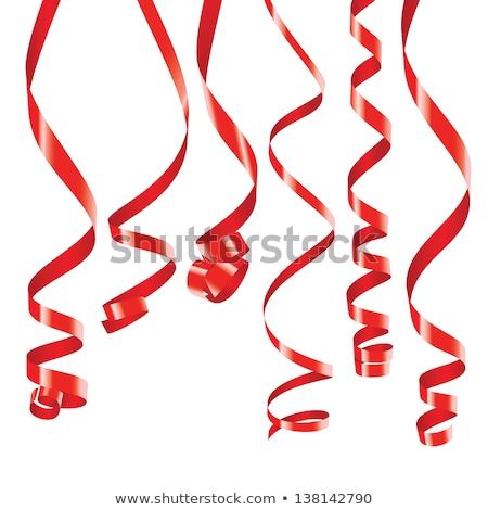 Stock fotó: Red Curled Streamers