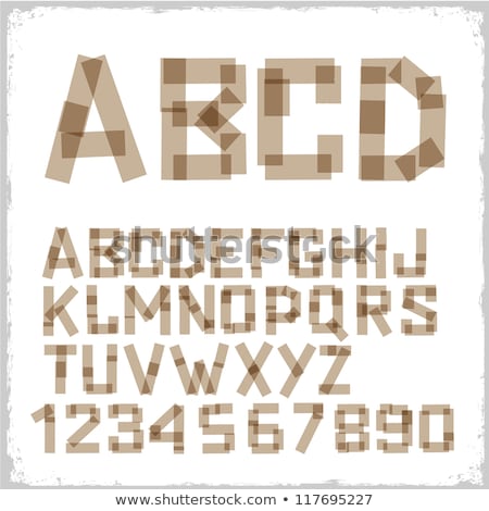 Foto stock: Set Of Letters Of The Alphabet Of Adhesive Transparent Tape