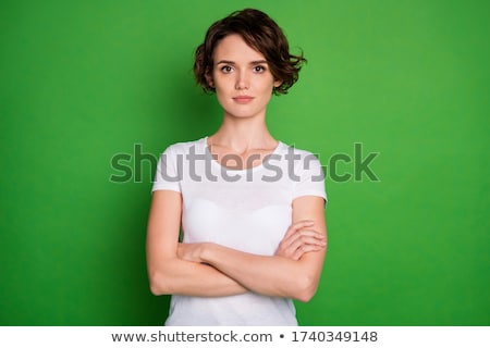 Stock photo: Strict Serious Businesswoman Isolated On White