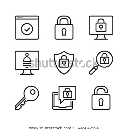 Stock fotó: Access Password Icon Flat Design