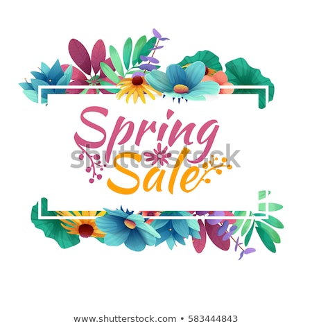 Zdjęcia stock: Sale Poster With Flowers