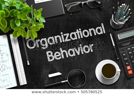 Stok fotoğraf: Organizational Behavior On Black Chalkboard 3d Rendering