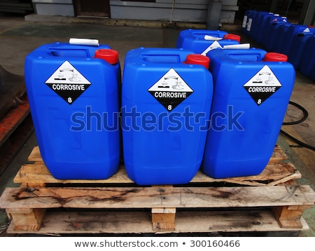 Stok fotoğraf: Toxic Wastechemicals Stored In Barrels At A Plant