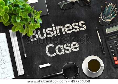 Stockfoto: Black Chalkboard With Business Project 3d Rendering
