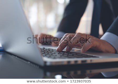 Stockfoto: Businesspersons Hand Working On Computer