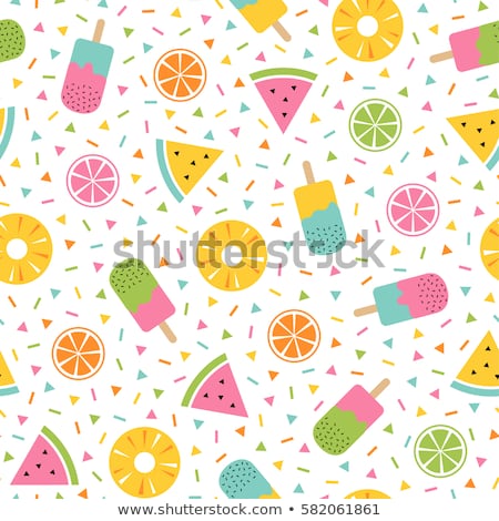 ストックフォト: Watermelon And Ice Cream Dessert Seamless Pattern