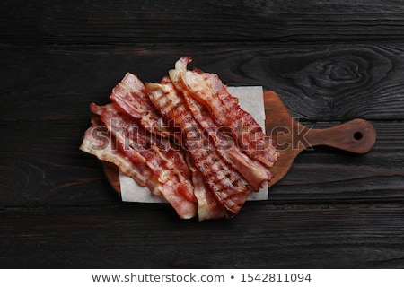 Foto stock: Fried Bacon Rashers Food Background