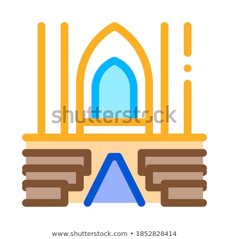 ストックフォト: View Inside Catholic Church Icon Vector Outline Illustration