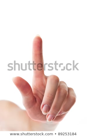 Foto stock: Hand With A Finger Touching Somethimg