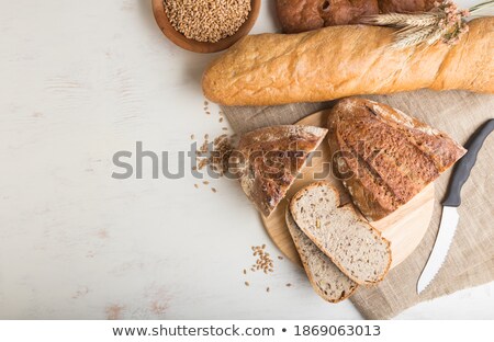 Foto d'archivio: Rye Buns From Top With A Linen Textile