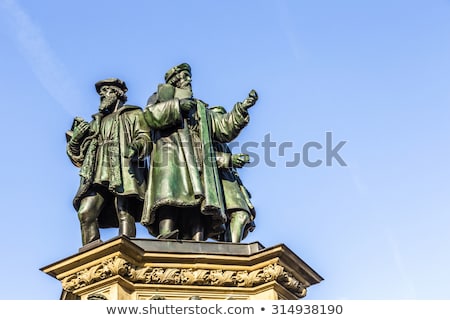 Сток-фото: Statue Of Johannes Gutenberg Inventor Of Book Printing With Sky
