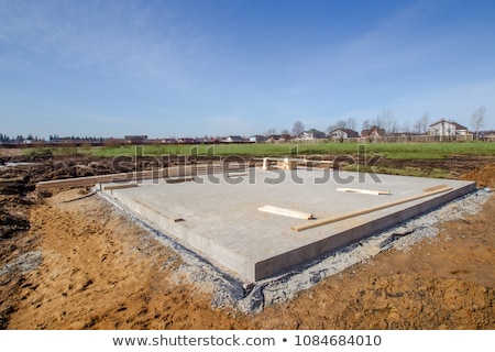 Foto stock: Material At A Construction Site For The Base Of A New House