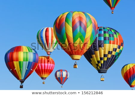 Stok fotoğraf: Colorful Hot Air Balloons At Festival