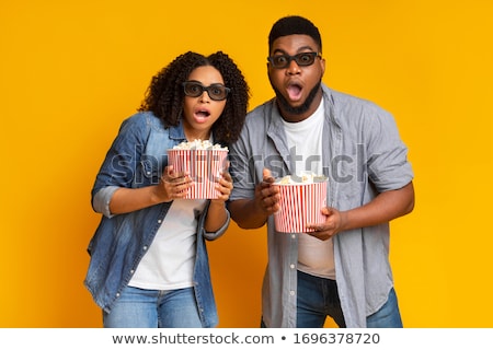 Stockfoto: Couple Wearing 3d Glasses With Shocked Faces