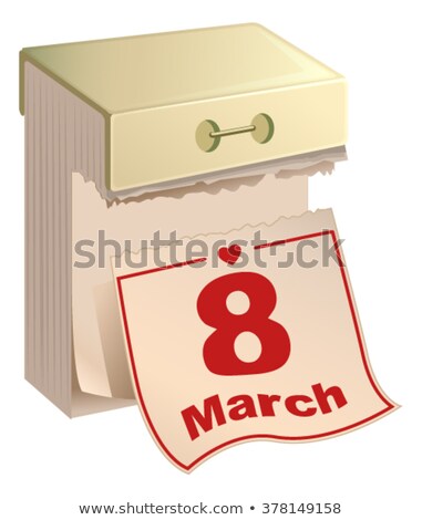 Stok fotoğraf: Tear Off Calendar 8 Of March International Womens Day English Text