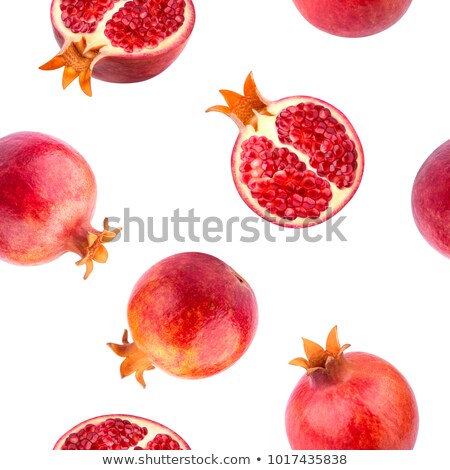 Stok fotoğraf: Pomegranate Pattern Seamless Red Fresh Juicy Fruit Background