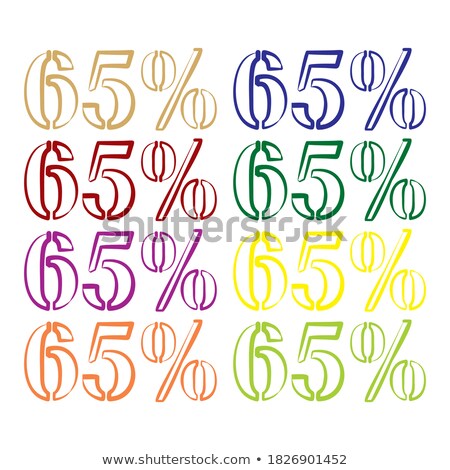 Foto stock: Sixty Five Percent Or 65 Marketing Offer Vector