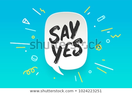 Сток-фото: Yes Banner Speech Bubble Poster And Sticker Concept