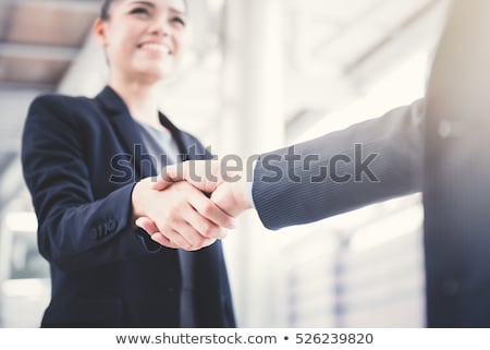 Stock photo: People At A Business Meeting Businessman And Businesswoman Multi Ethnic Group