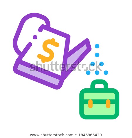 Foto stock: Cash Watering Job Cultivation Icon Vector Outline Illustration