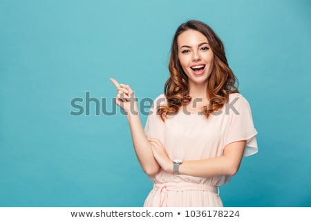Stockfoto: Showing Smiling Beautiful Happy Woman
