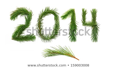 ストックフォト: 4 Number Made Of Christmas Tree Branches