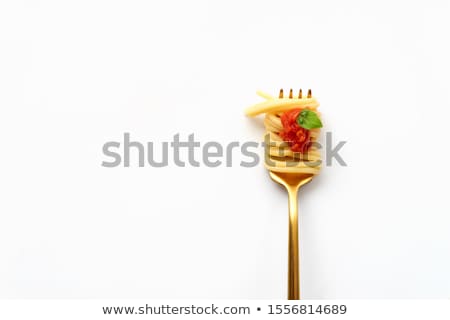 ストックフォト: Fork With Spaghetti And Tomato Sauce