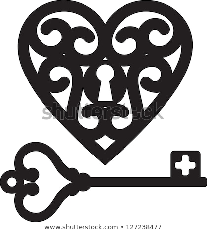 Foto stock: Key With Heart Shaped Lock
