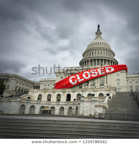 Foto stock: Government Shutdown Us Flag Illustration