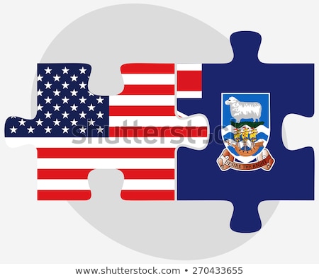 Stockfoto: Usa And Falkland Islands Flags In Puzzle