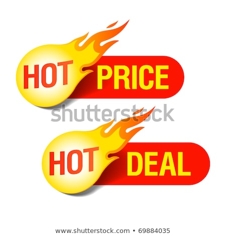 Сток-фото: Hot Price Yellow Vector Icon Design
