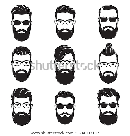 Foto stock: Mustache Guy Face Illustration Sign Design