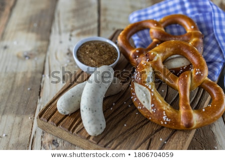 Stok fotoğraf: Short Sausages And Mustard