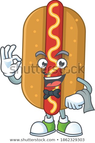 Stockfoto: Cartoon Hotdog Waiter
