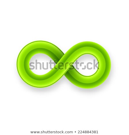 ストックフォト: Green Infinity Symbol Icon From Glossy Wire With Shadow