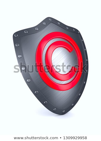 Foto d'archivio: Shield With Sign Copyright On White Background Isolated 3d Illu