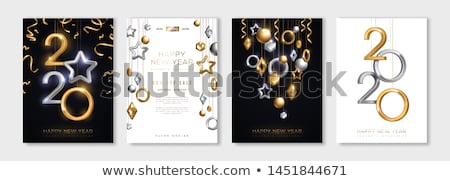 Foto stock: Golden Happy New Year 2020 Celebration Flyer Template Design