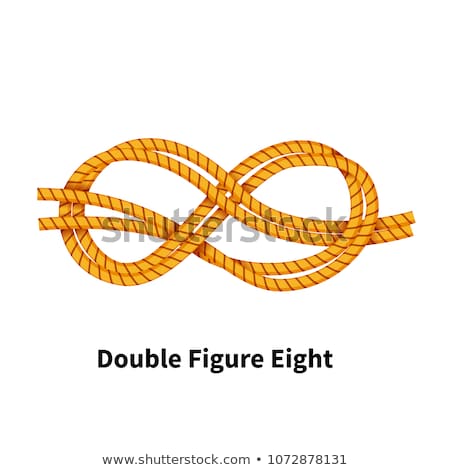 Foto d'archivio: Double Figure Eight Sea Knot Bright Colorful How To Guide On White