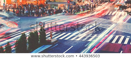 Stock photo: People And Traffic Crossing Shibuya Intersection