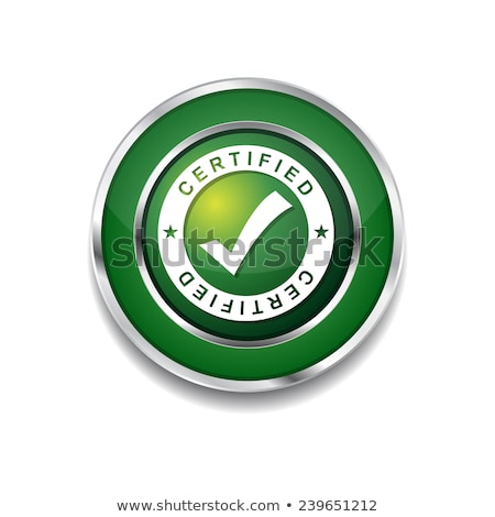ストックフォト: Trusted Link Green Vector Icon Button