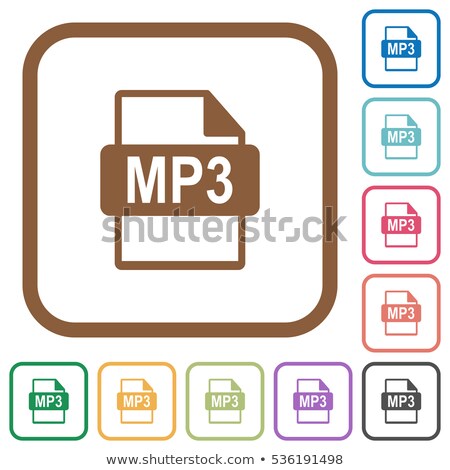 Foto stock: Mp3 Download Purple Vector Icon Design