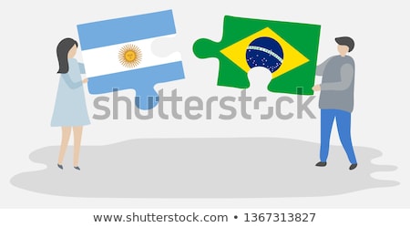 Zdjęcia stock: Argentina And Brazil Flags In Puzzle