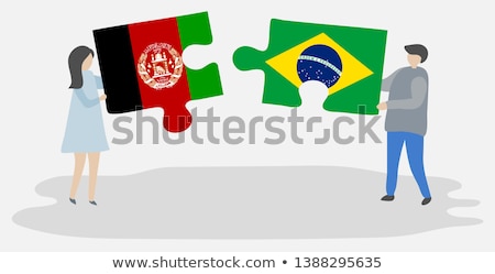 Stock fotó: Brazil And Afghanistan Flags In Puzzle
