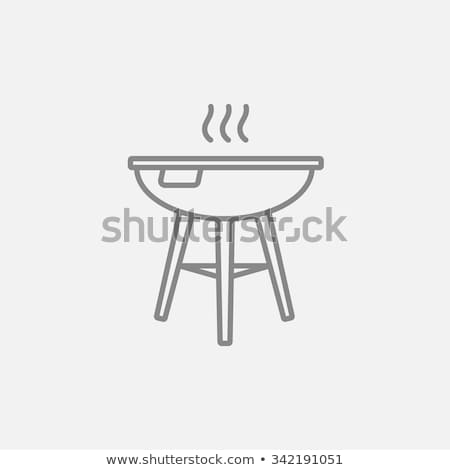 Foto stock: Kettle Barbecue Grill Line Icon