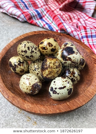 Stock photo: The Quail Eggs On A Wooden Board The Rustic Still Life